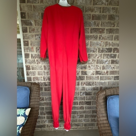 Nick & Nora Red SOCK MONKEY Footed Pajamas One Piece size medium. - Picture 7 of 12